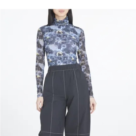 GANNI - Lined Floral Turtleneck Top - Picture 3 of 7